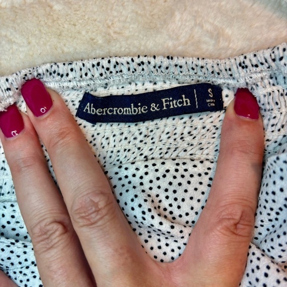 Abercrombie & Fitch Dress Small White Black Dots Viscose Spaghetti Strap Retro - Picture 12 of 16